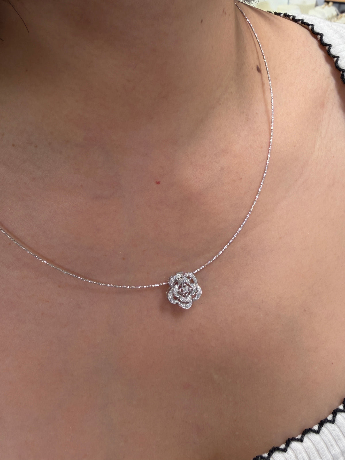 Japanese K18 0.8mm Omega Necklace – Yellow Gold / White Gold