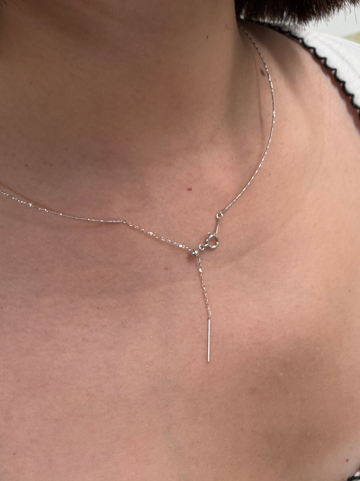 Japanese K18 0.8mm Omega Necklace – Yellow Gold / White Gold