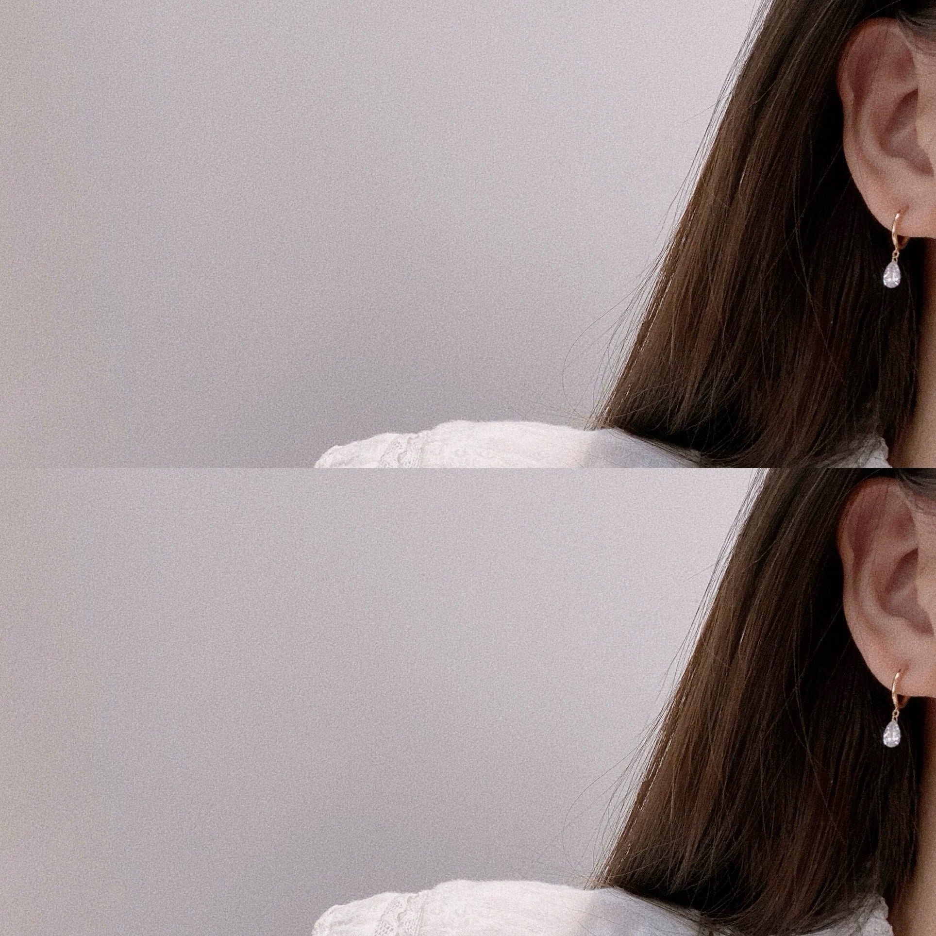 Dainty Pear Diamond Hoop Earrings 2CT