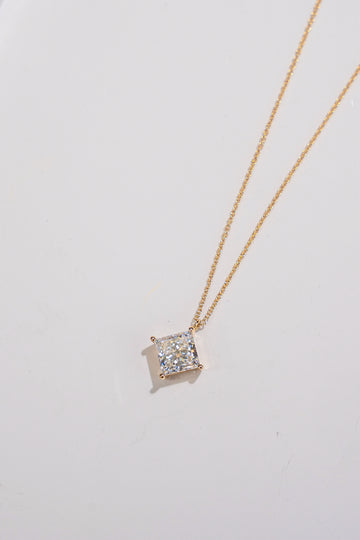 Princess Cut Diamond Drop Necklace 1.53CT