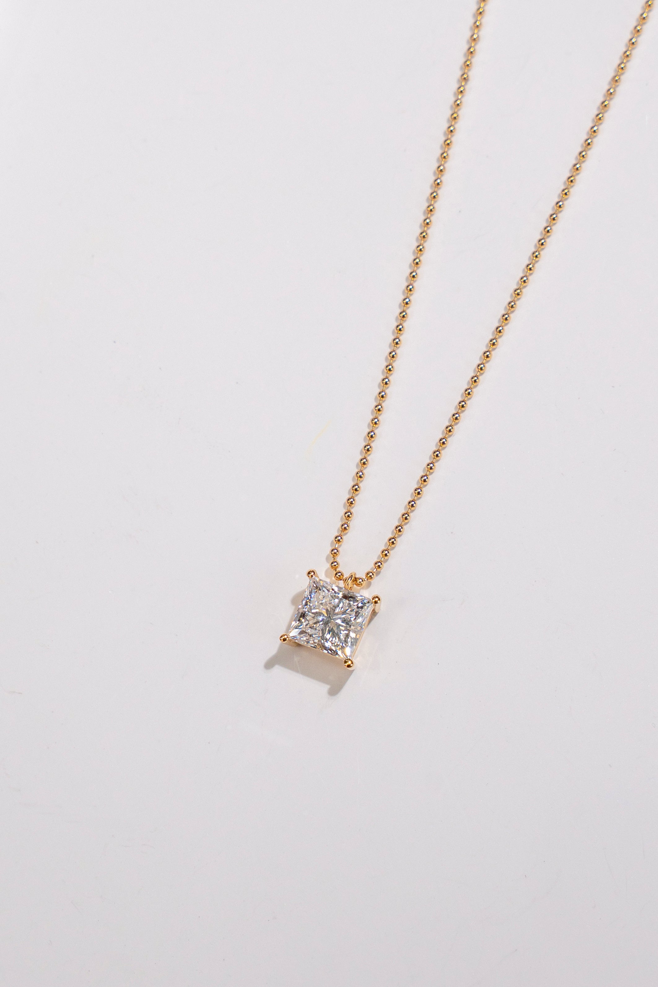 Princess Cut Diamond Pendant Necklace 1.53CT