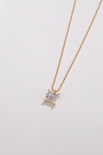 Princess Cut Diamond Pendant Necklace 1.53CT