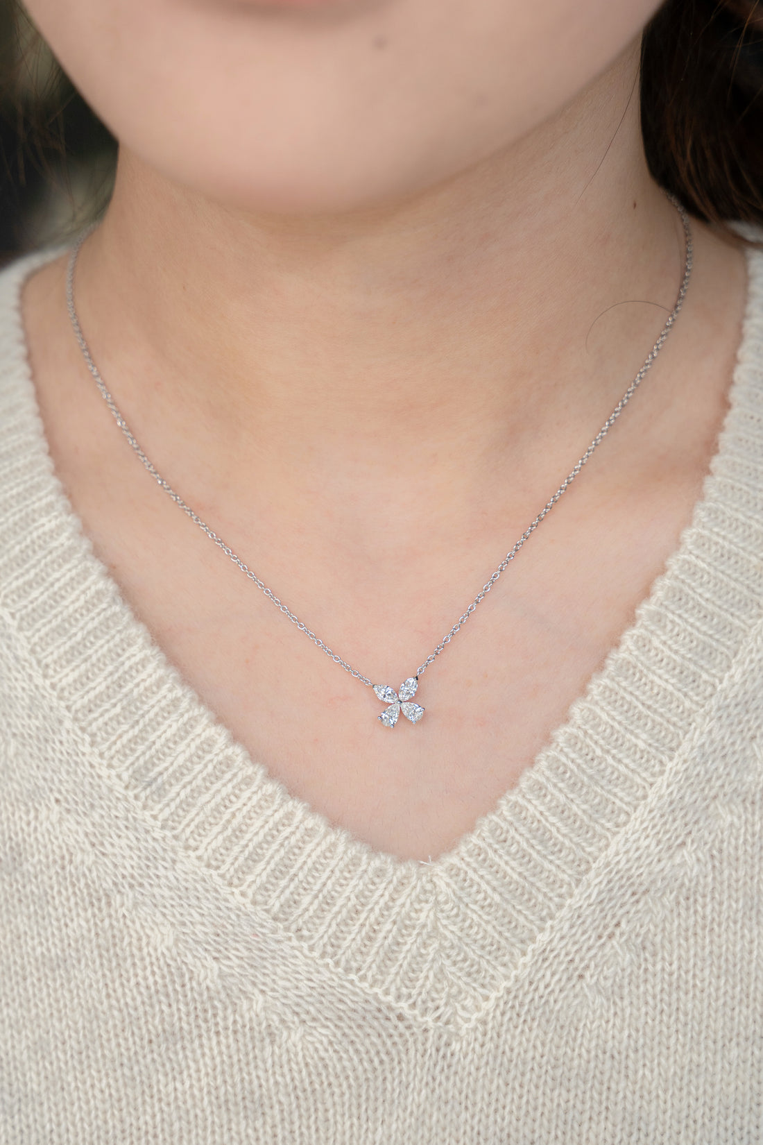 Butterfly Lab-Grown Diamond Pendant Necklace 0.86CT