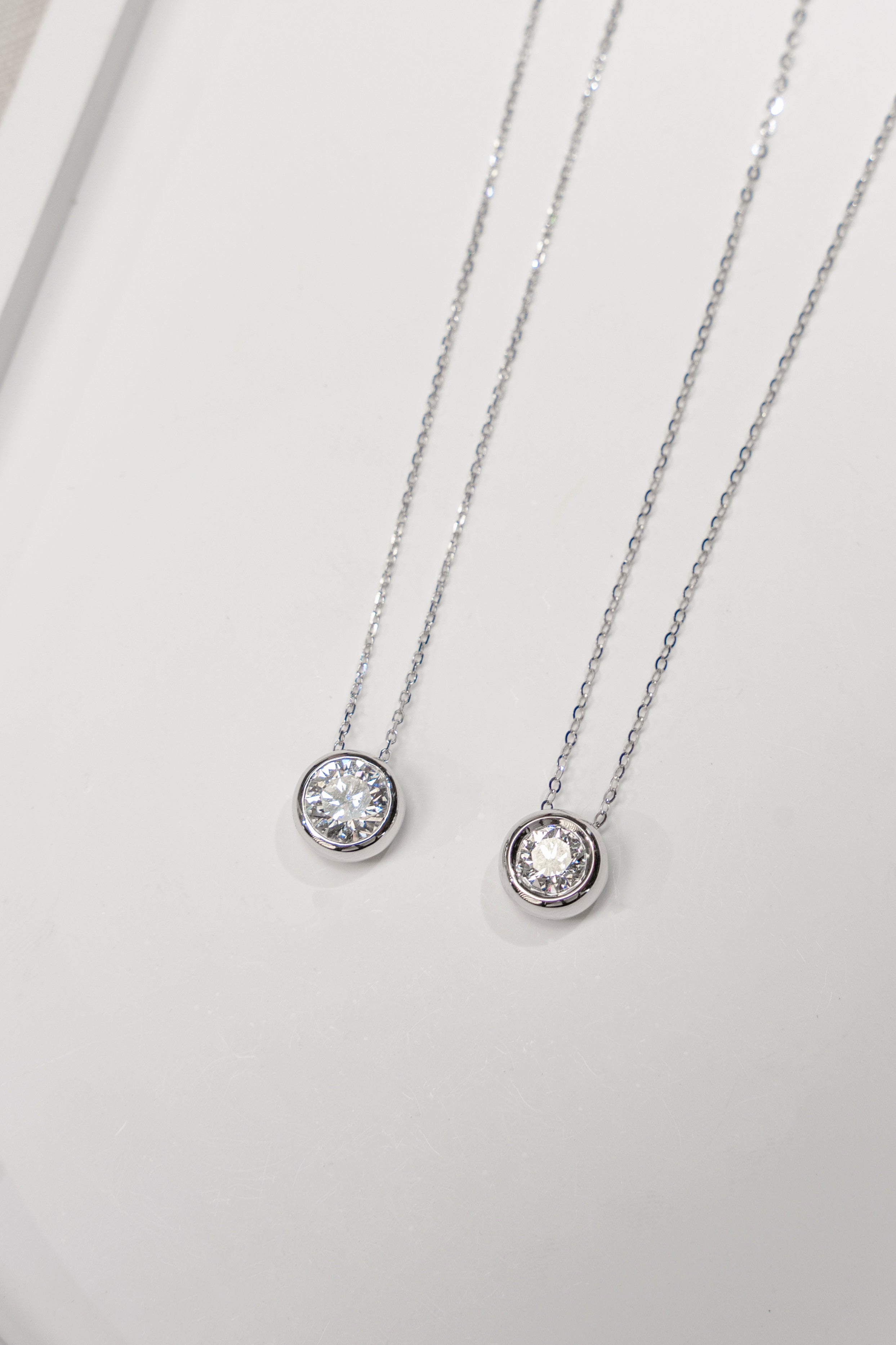 ⭐️1.072 Carat Round Lab Grown Diamond Necklace In 18K White Gold