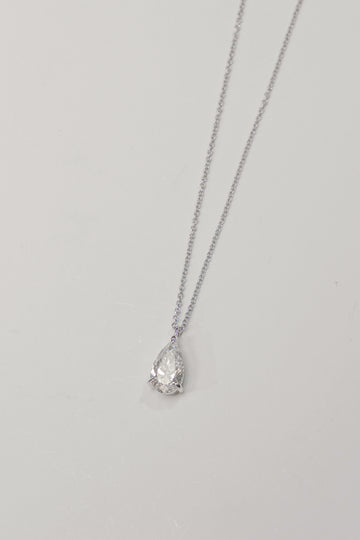Pear Shape Solitaire Diamond Pendant Necklace 1CT
