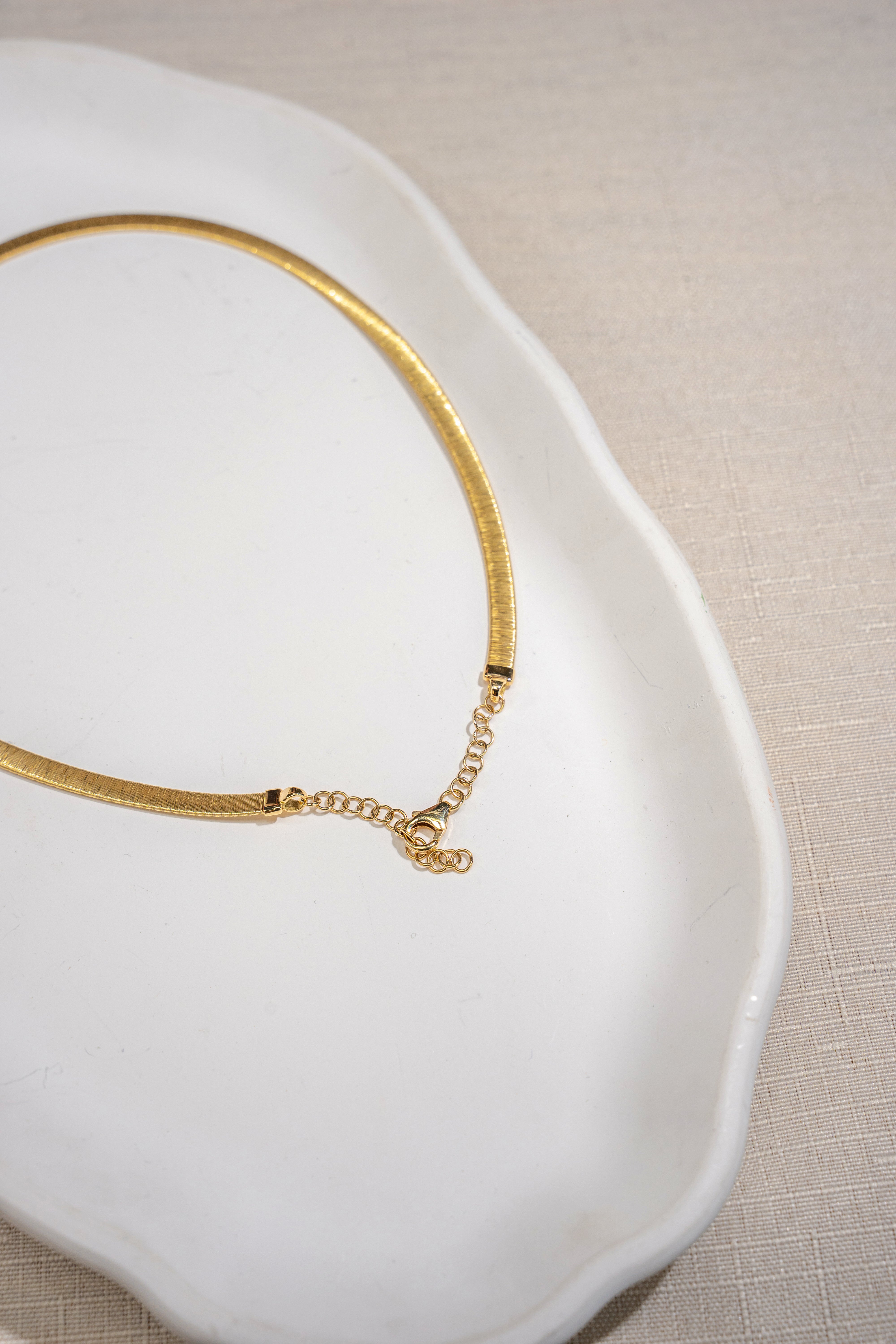 K18 Yellow Gold Italian Brushed Finish 5mm Wide 0.19ct Diamond Flexible Flat Chain Necklace