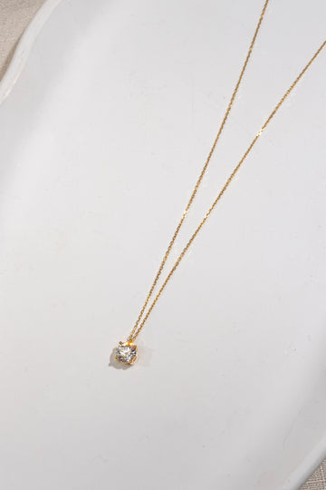 Four-Prong Round‑Cut Lab‑Grown Diamond Solitaire Pendant Necklace