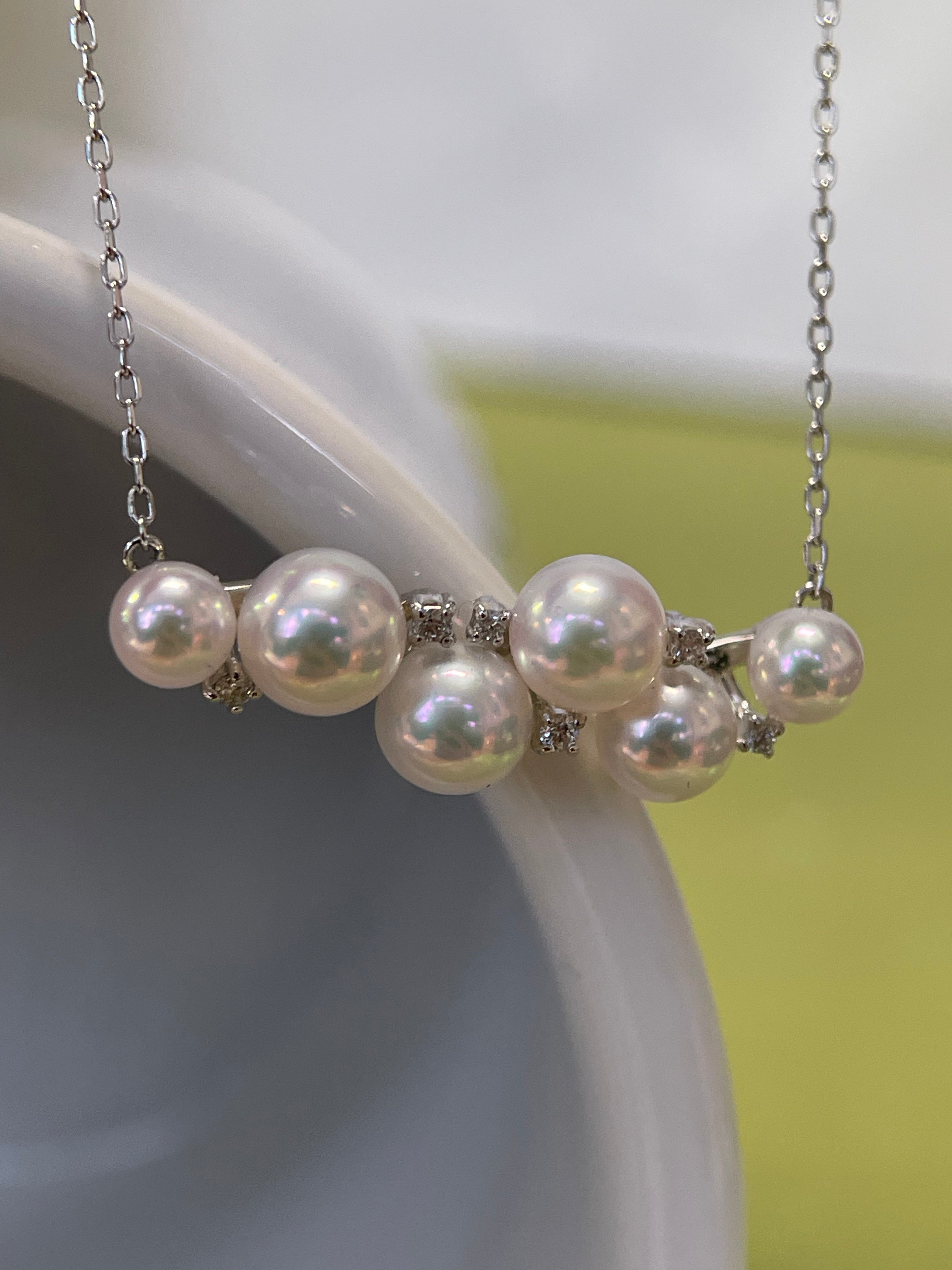 ⭐️Akoya Pearl & Diamond Necklace in Platinum