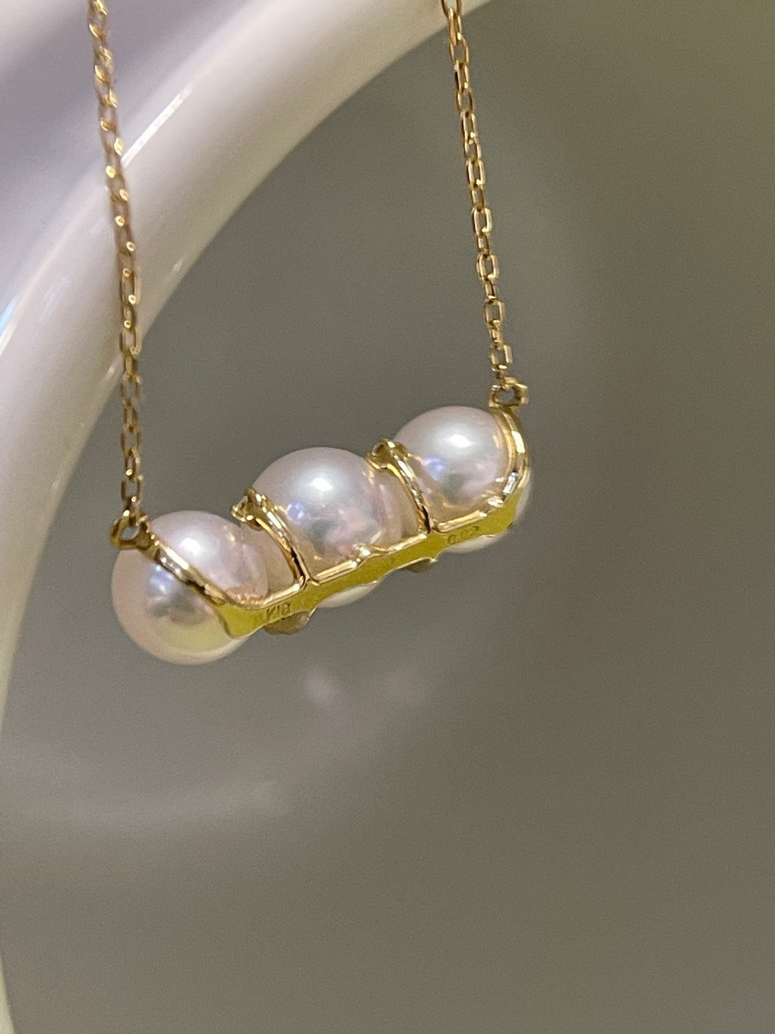 ⭐️5.5mm Akoya Cultured Pearl Necklace In 18K Yellow Gold