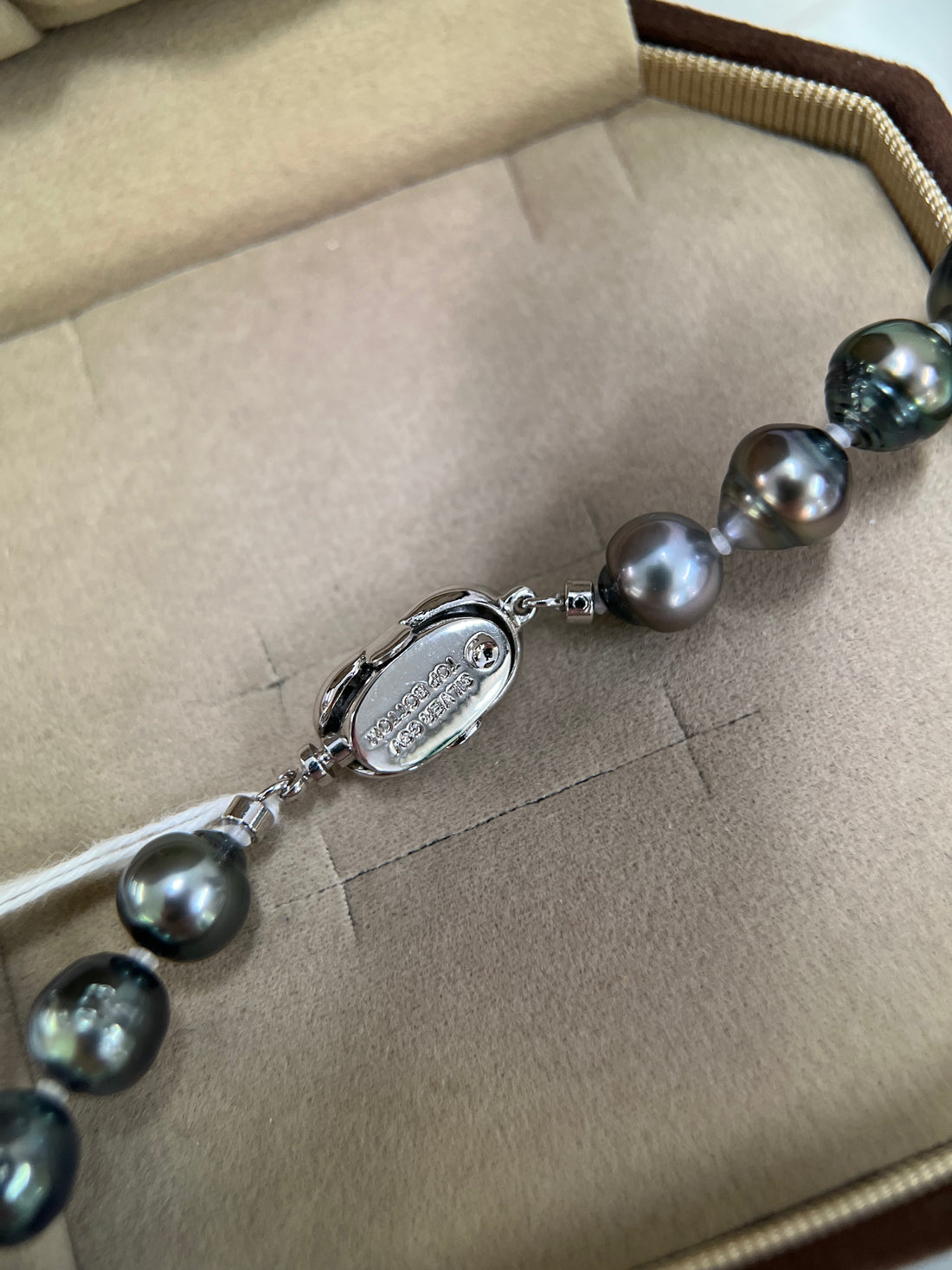 Dark Peacock Baroque Tahitian Pearl Necklace | 7.9–10.6mm | 43cm / 17”