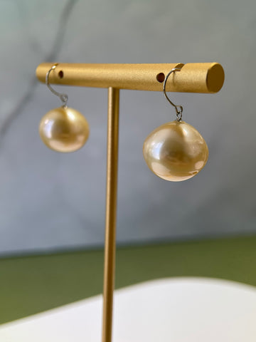 Golden South Sea Pearl Earrings – 12–14mm