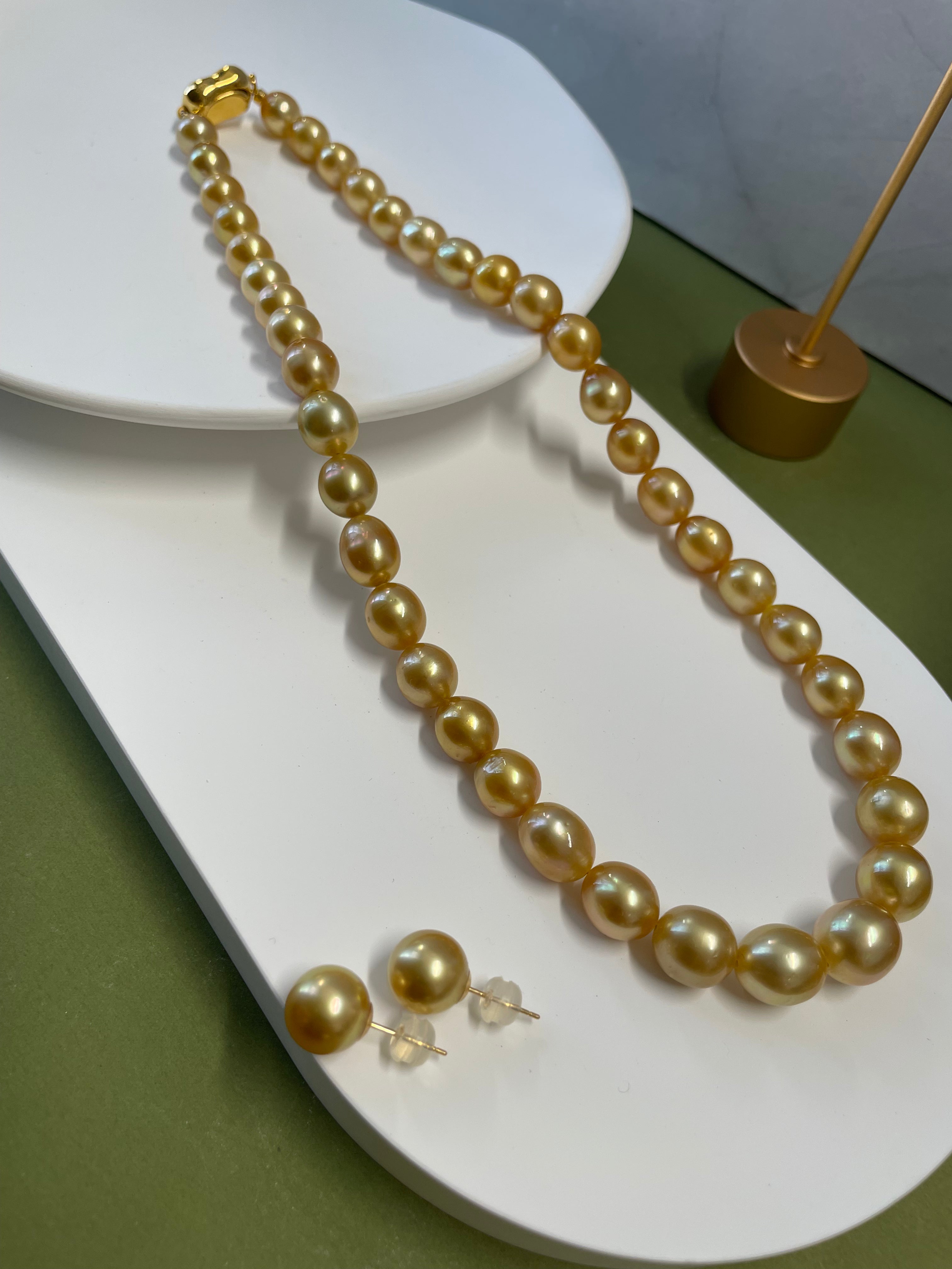 8–12mm Golden South Sea Pearl Necklace