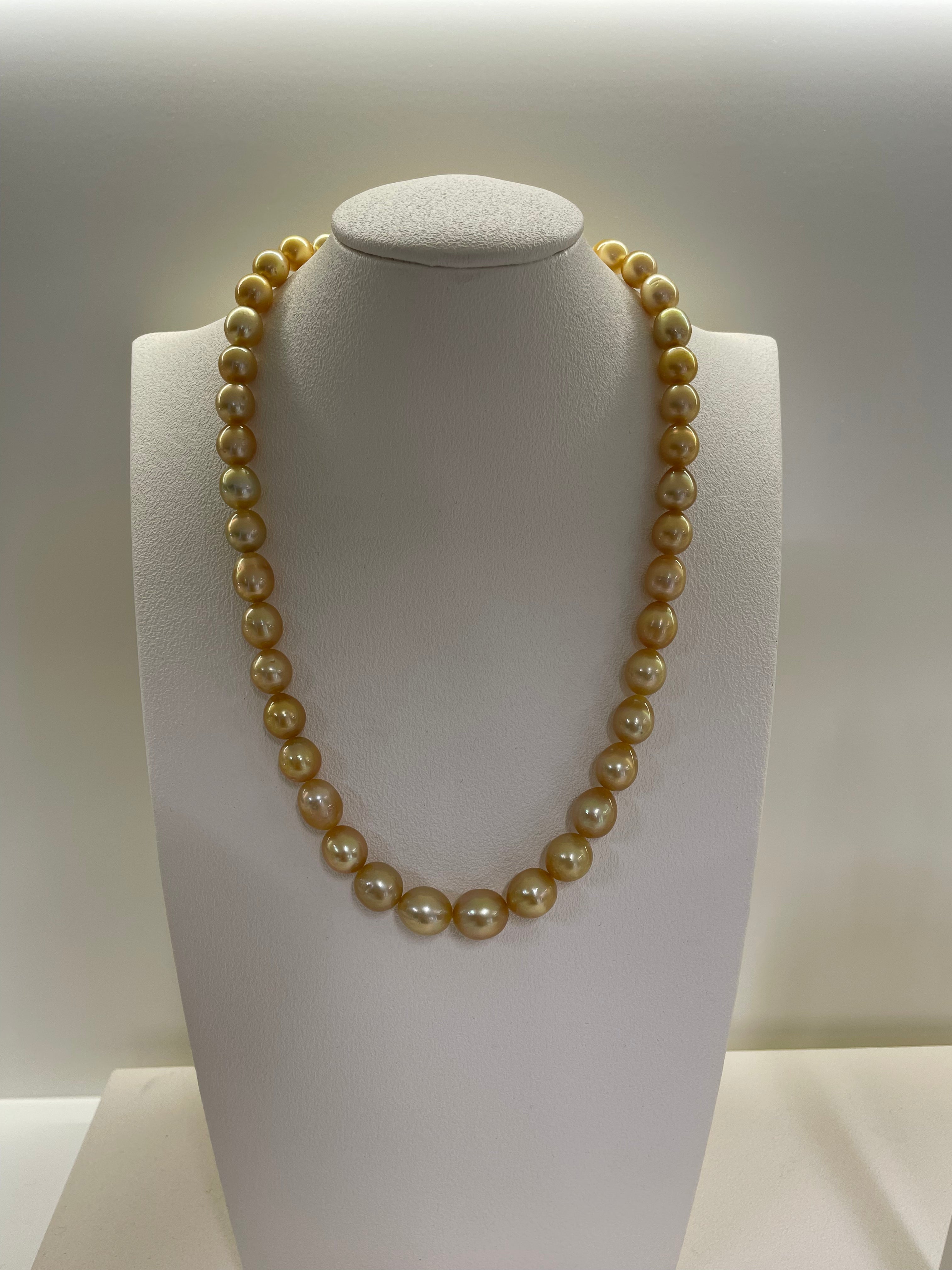 8–12mm Golden South Sea Pearl Necklace