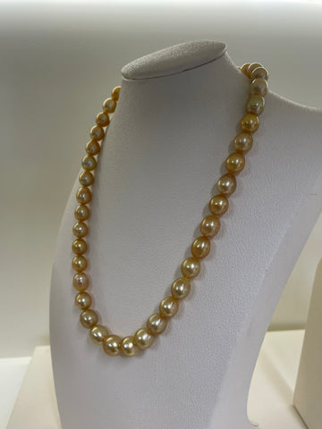 8–12mm Golden South Sea Pearl Necklace