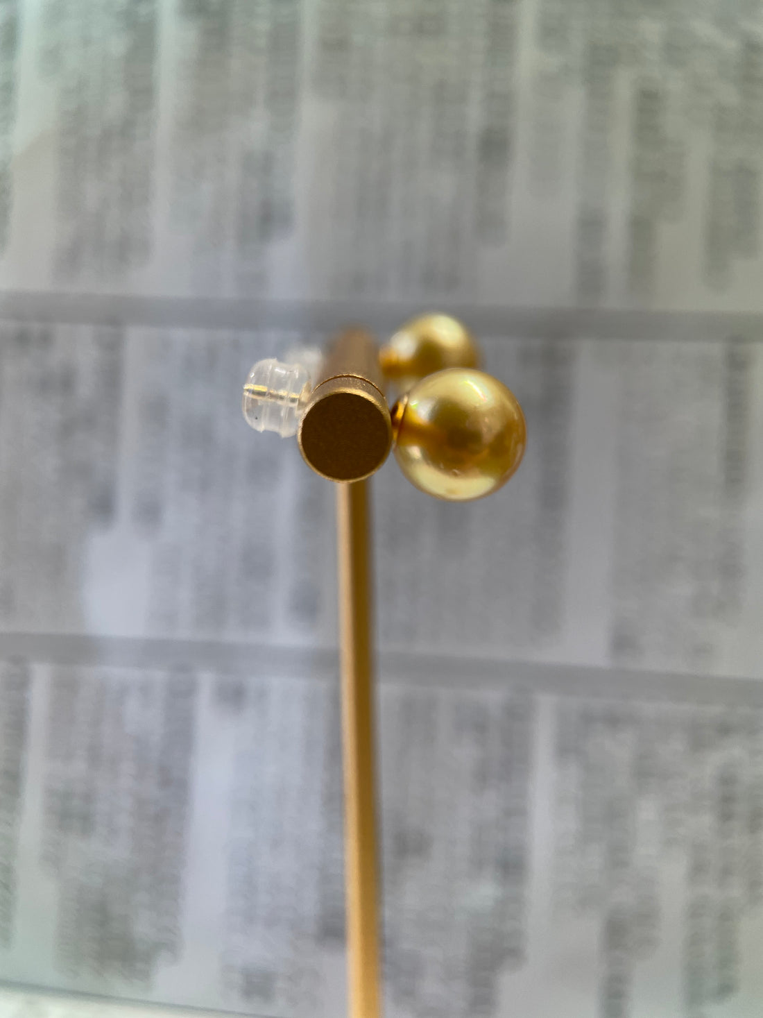 9.6mm Golden South Sea Pearl Stud Earrings in K18 Gold