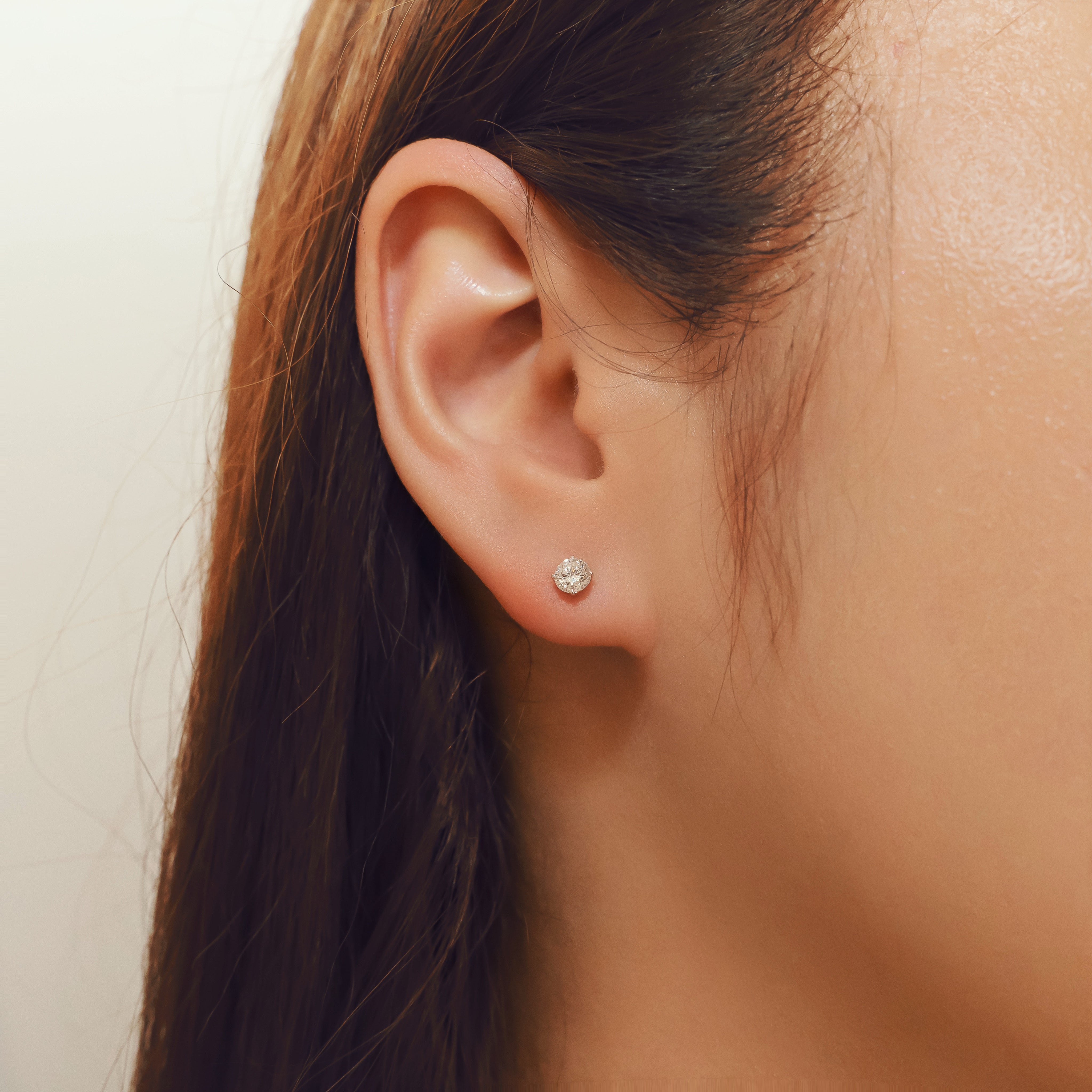 10K Gold Round Lab-Grown Diamond Stud Earrings