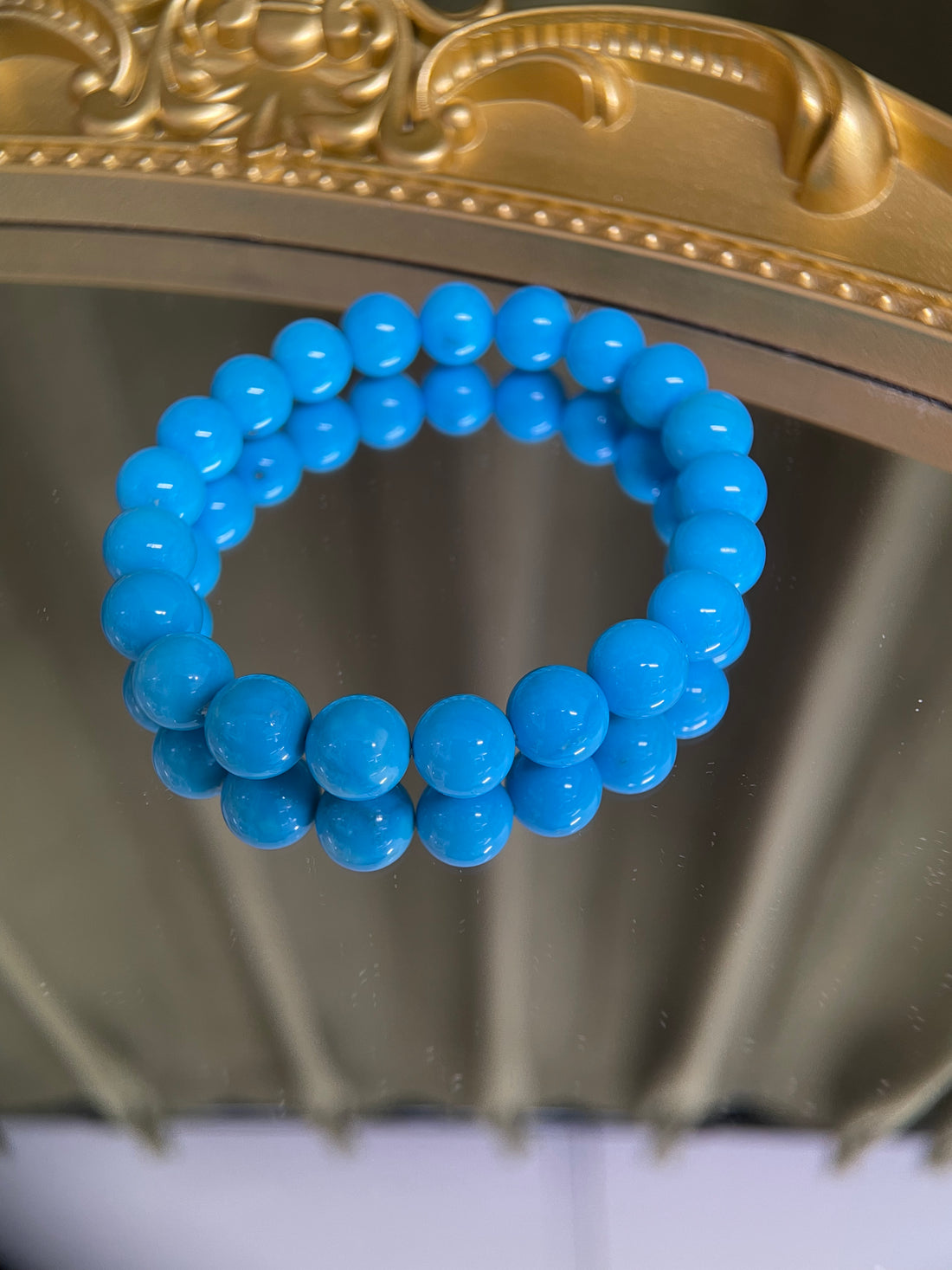 8.5mm Natural Sleeping Beauty Turquoise Single Strand Bracelet