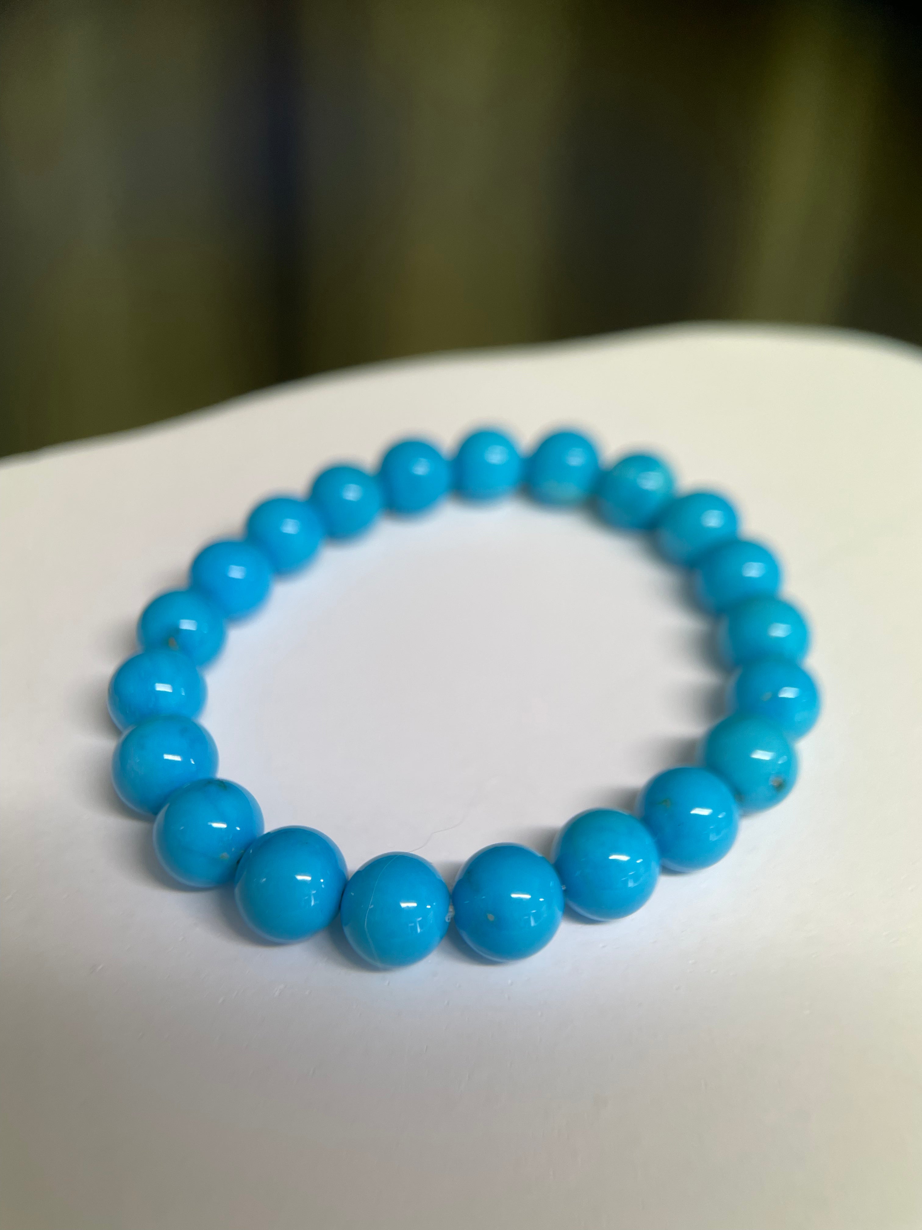 8.5mm Natural Sleeping Beauty Turquoise Single Strand Bracelet