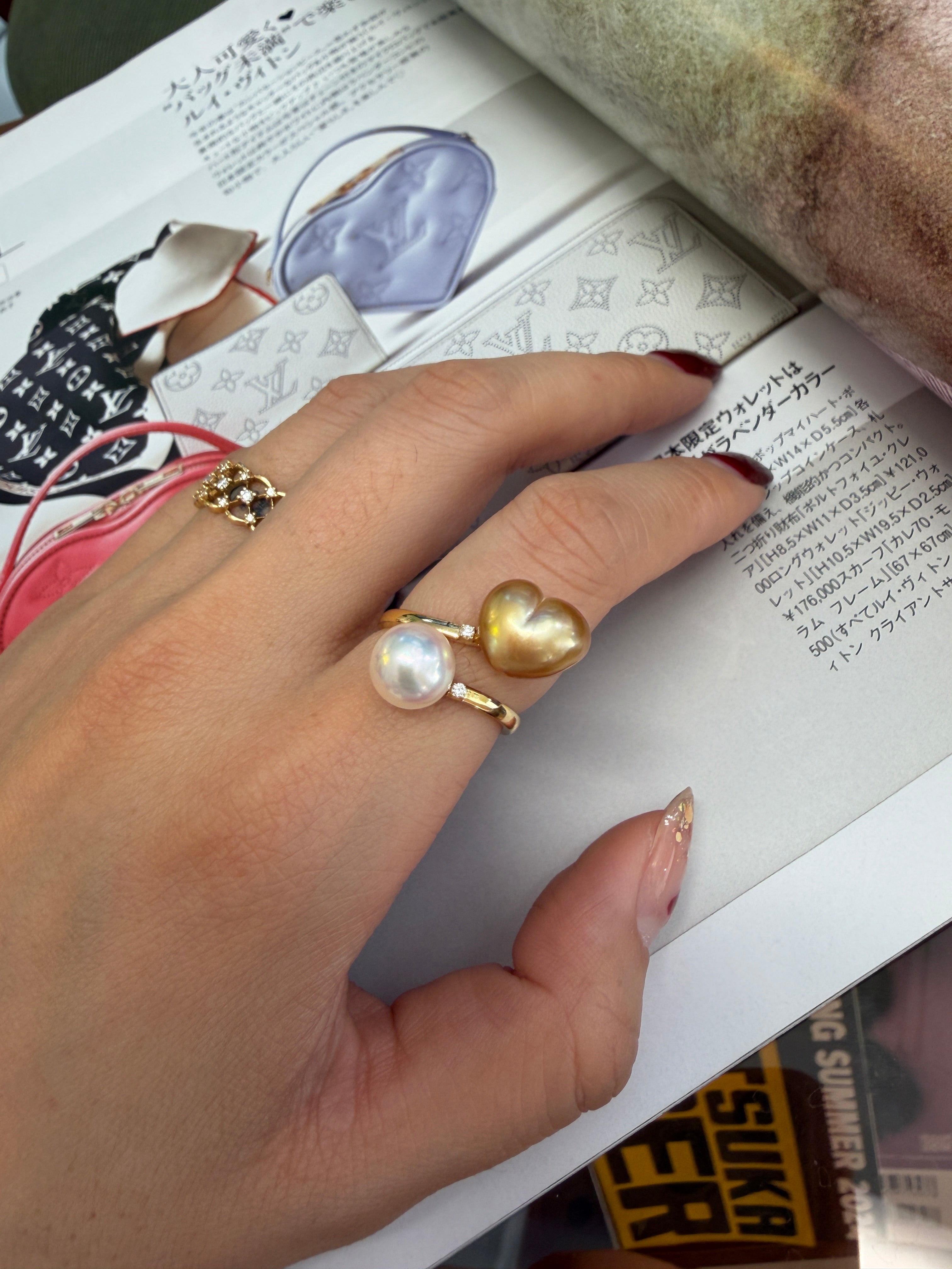 12mm Golden South Sea Cultured Pearl Ring