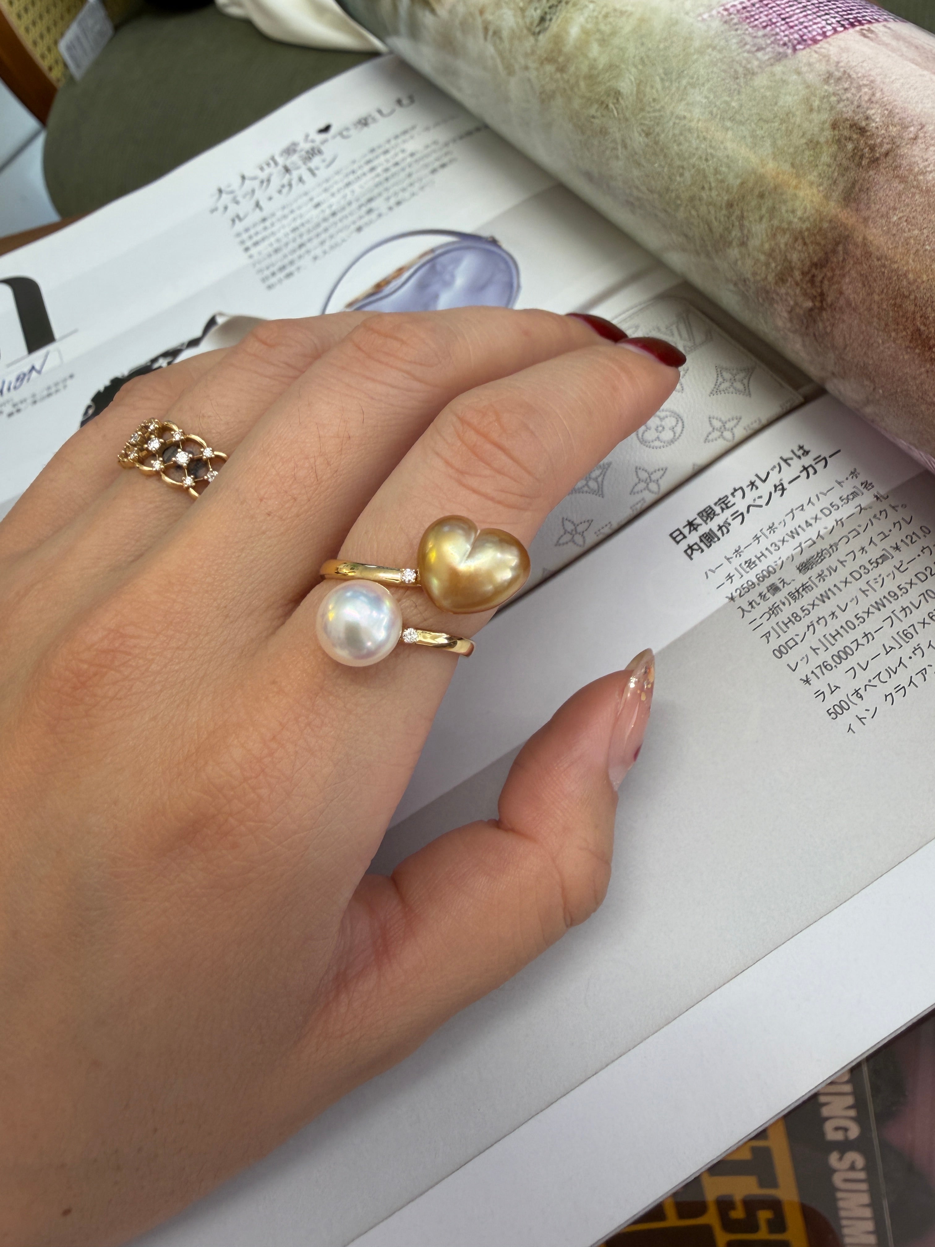 12mm Golden South Sea Cultured Pearl Ring