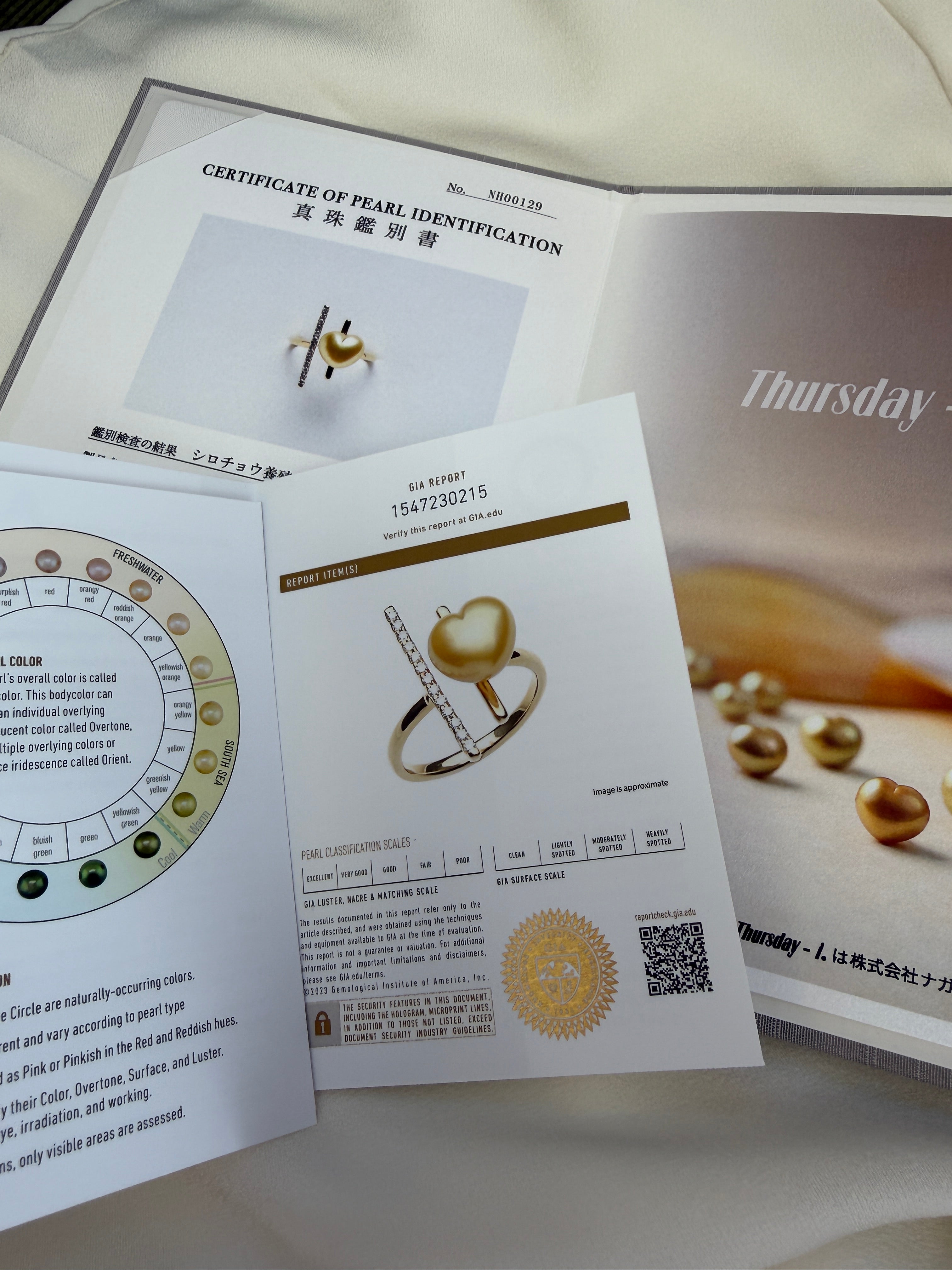 9mm Golden South Sea Cultured Pearl Ring