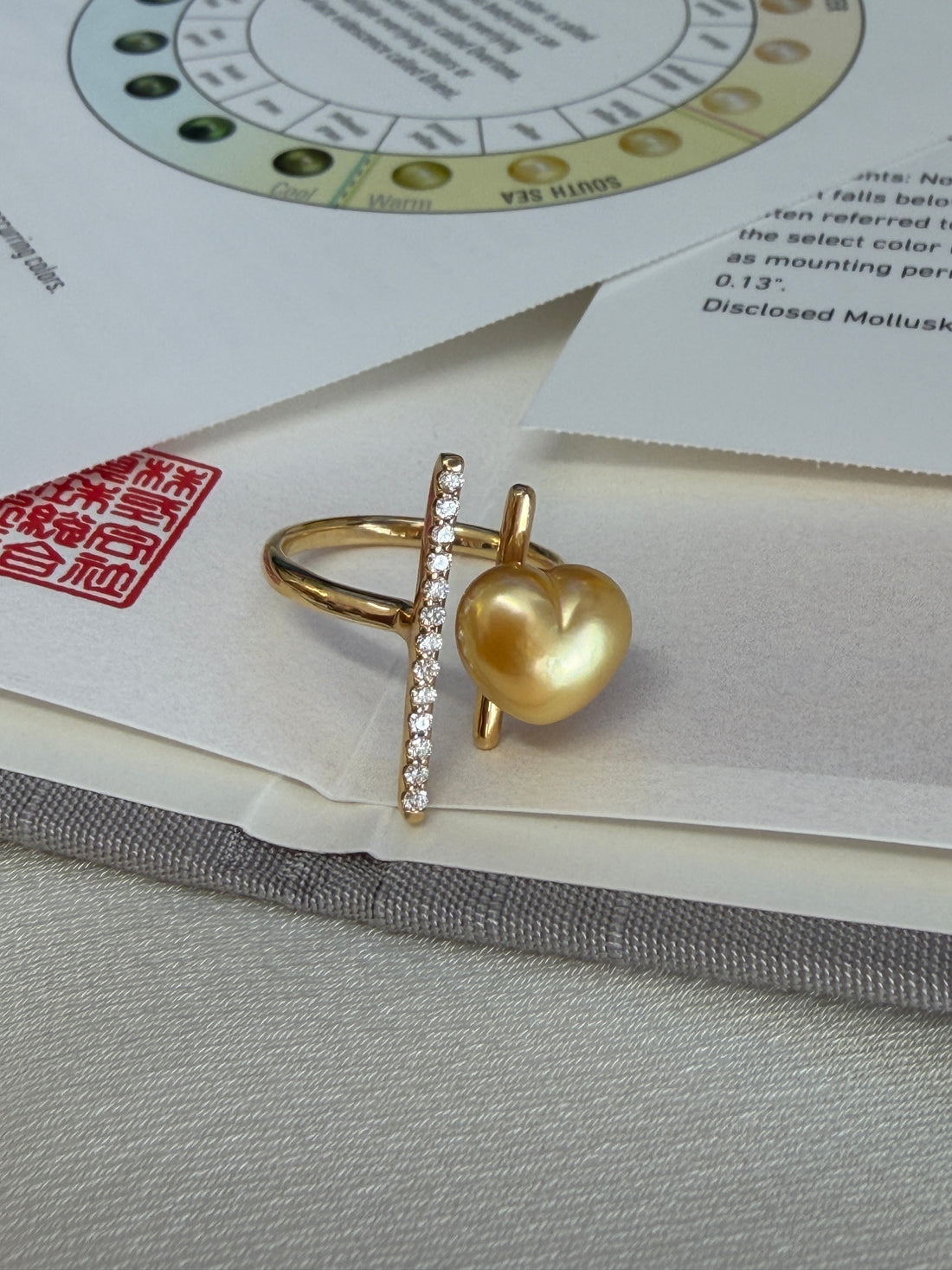 9mm Golden South Sea Cultured Pearl Ring