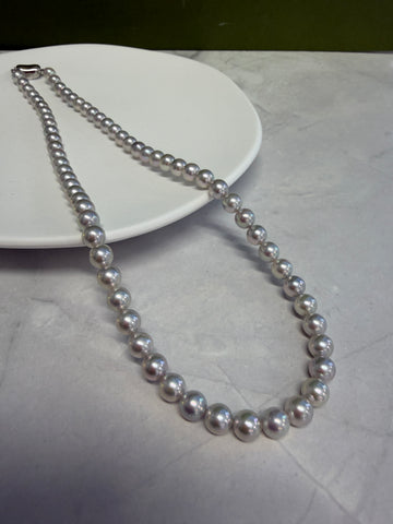Certified 6.5-7mm Blue Rose Akoya Cultured Pearl Strand Necklace