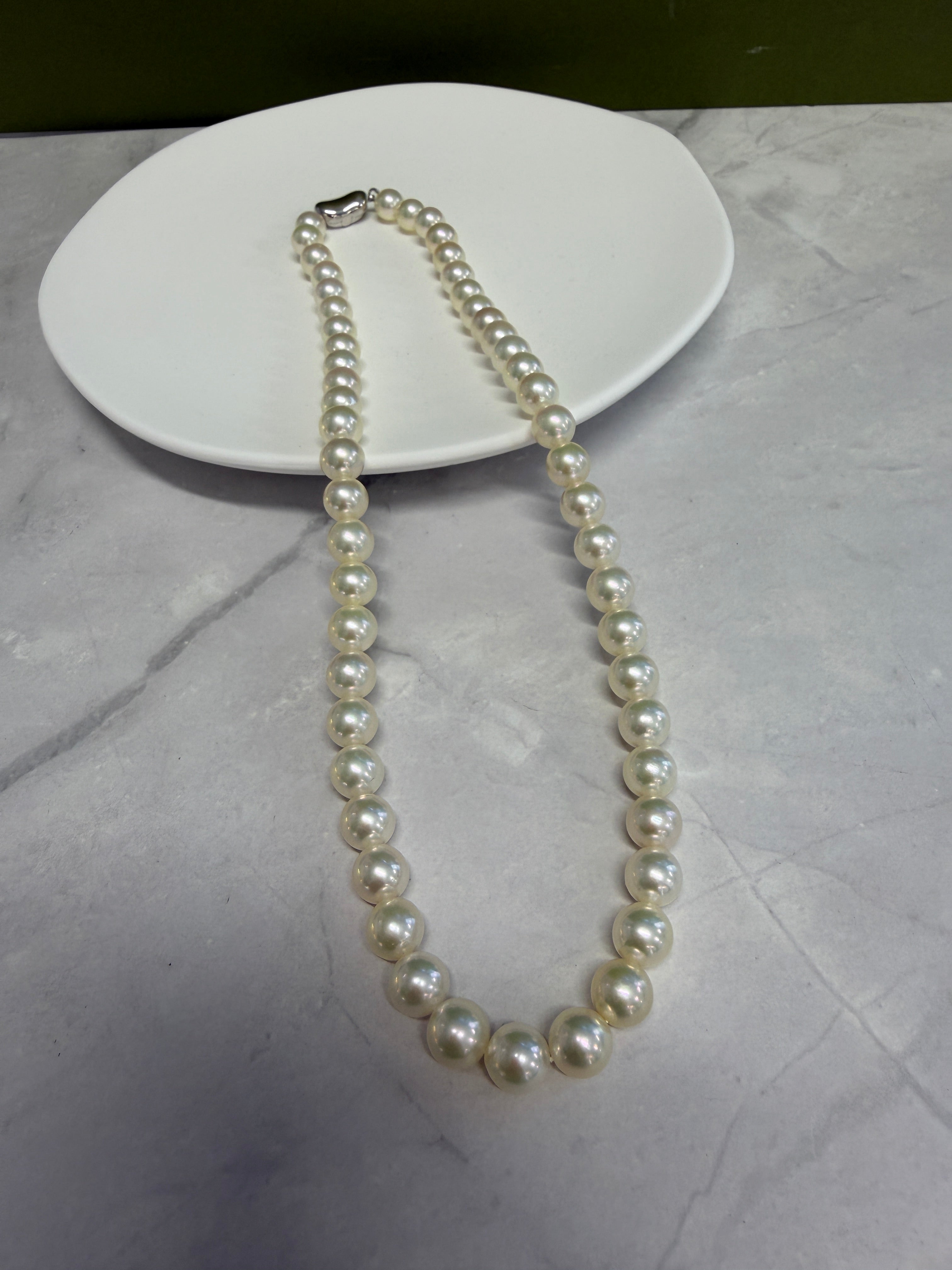 Certified 7.5-8mm Koshimono Akoya Pearl Strand Necklace