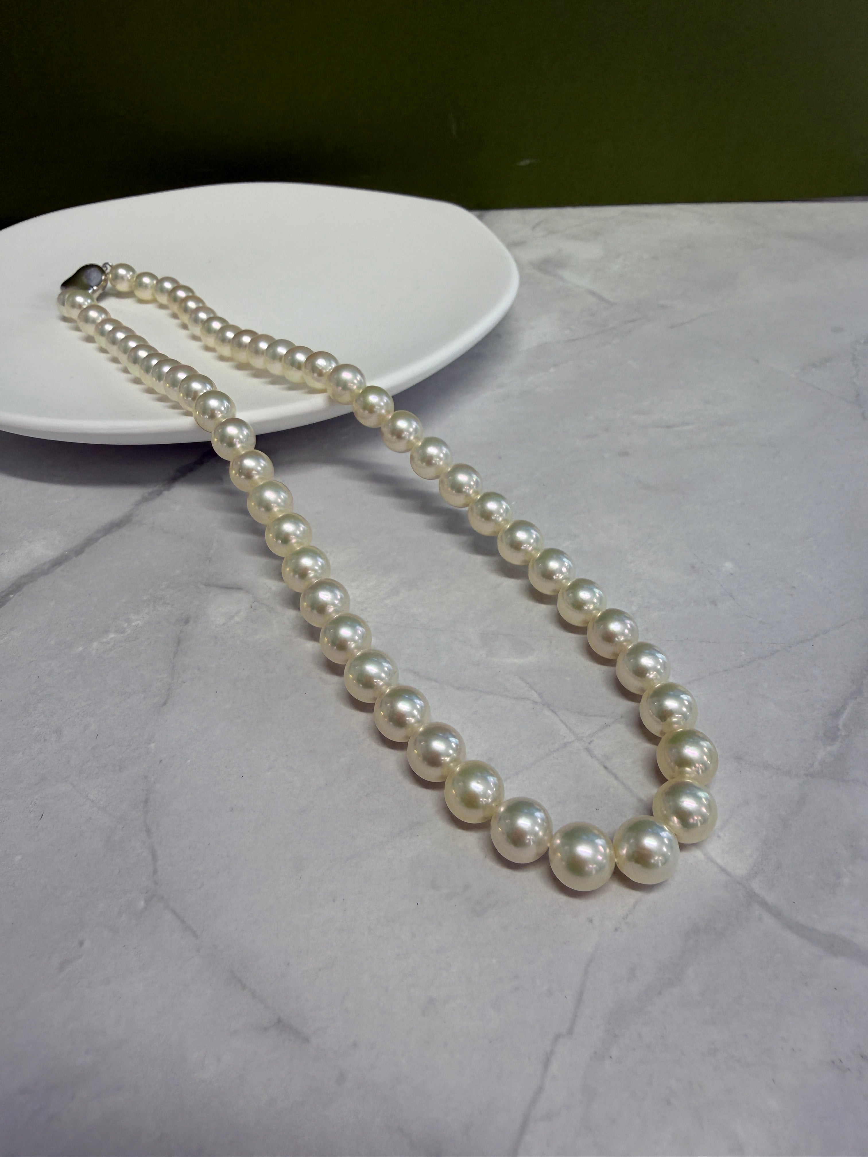 Certified 7.5-8mm Koshimono Akoya Pearl Strand Necklace