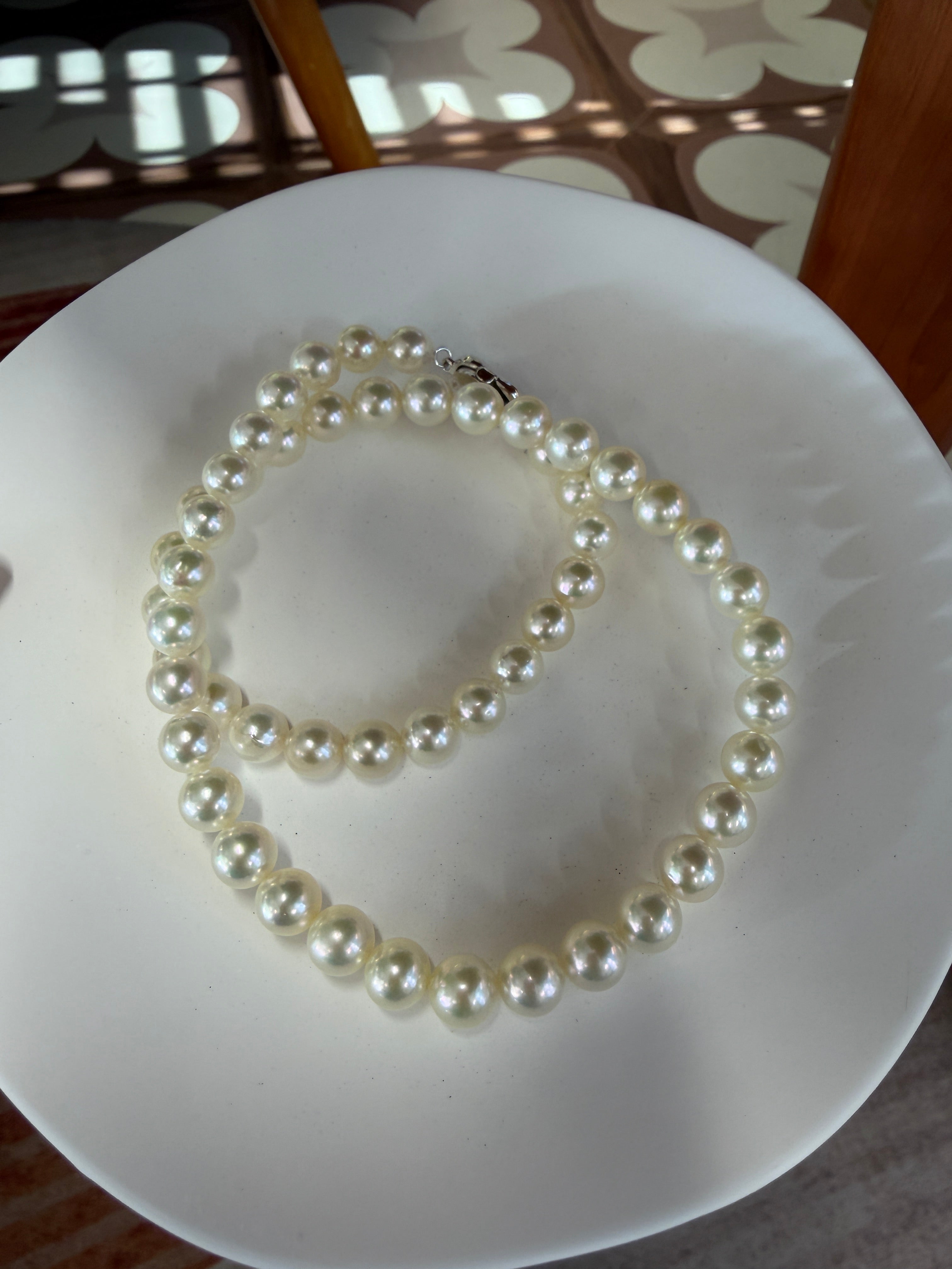 Certified 7.5-8mm Koshimono Akoya Pearl Strand Necklace
