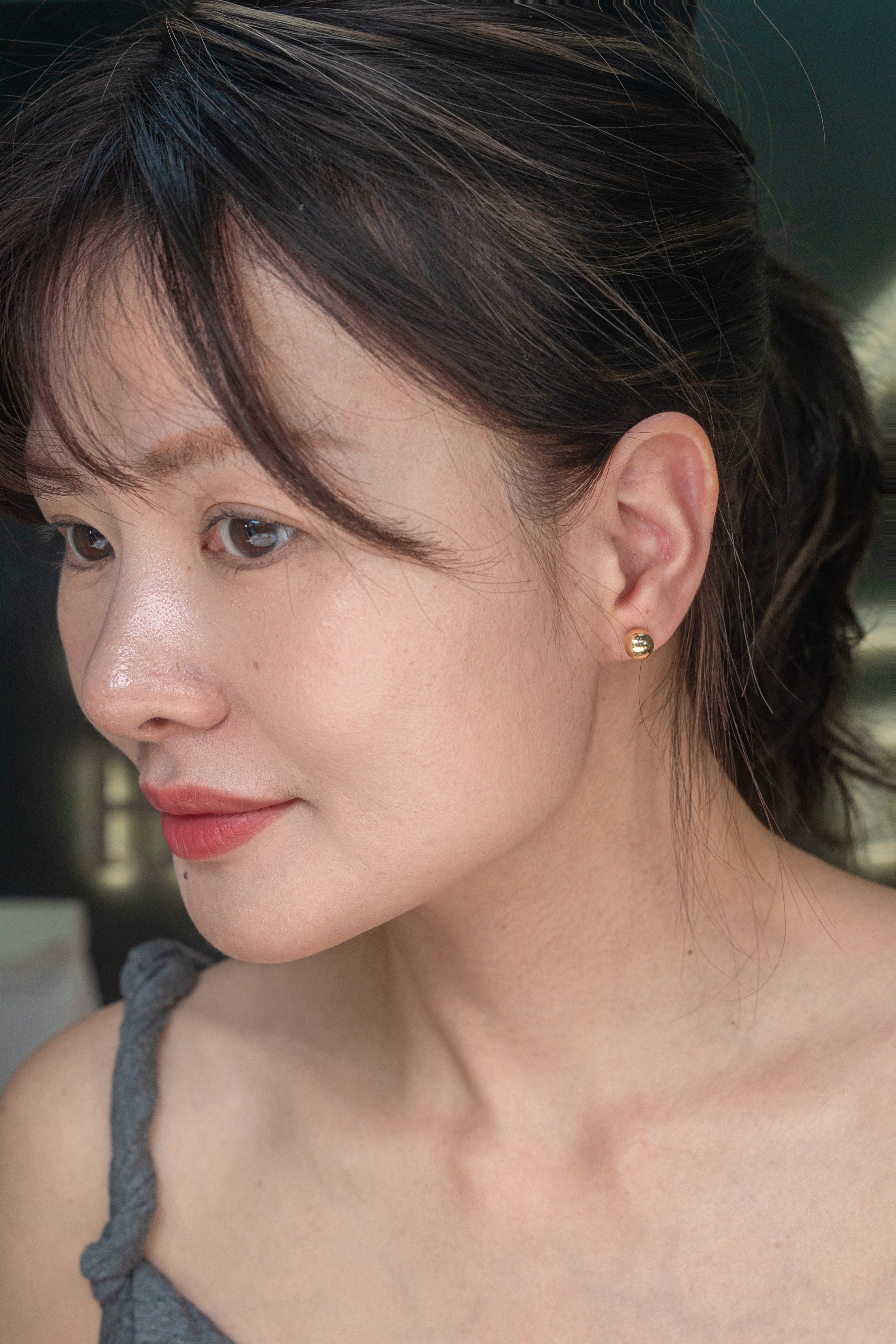 Gold Ball Stud Earrings