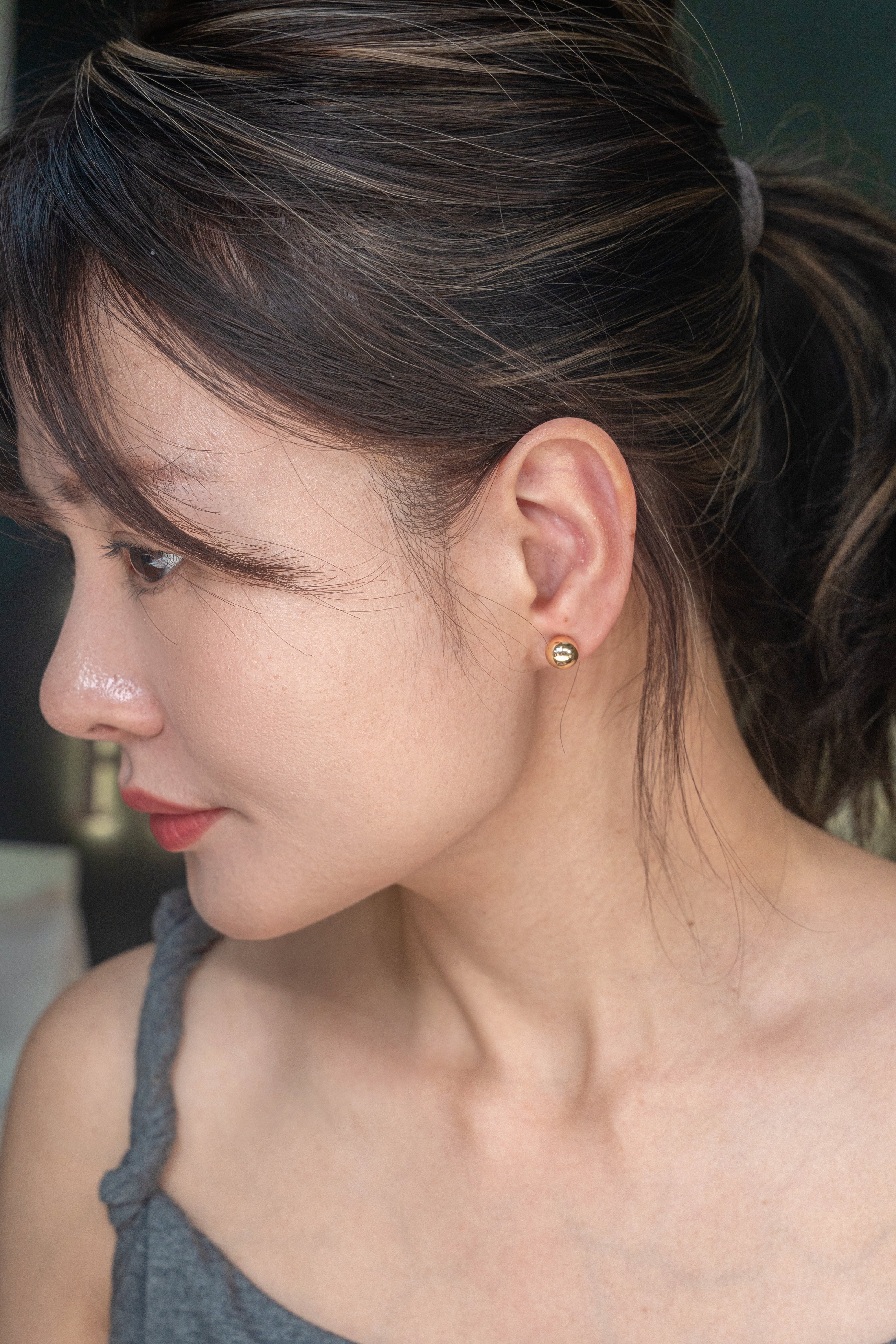 Gold Ball Stud Earrings