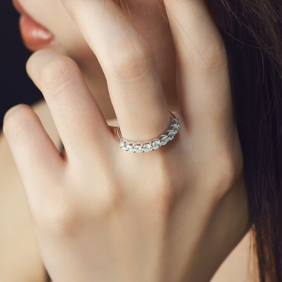 Classic Half-Eternity Lab-Grown Diamond Ring