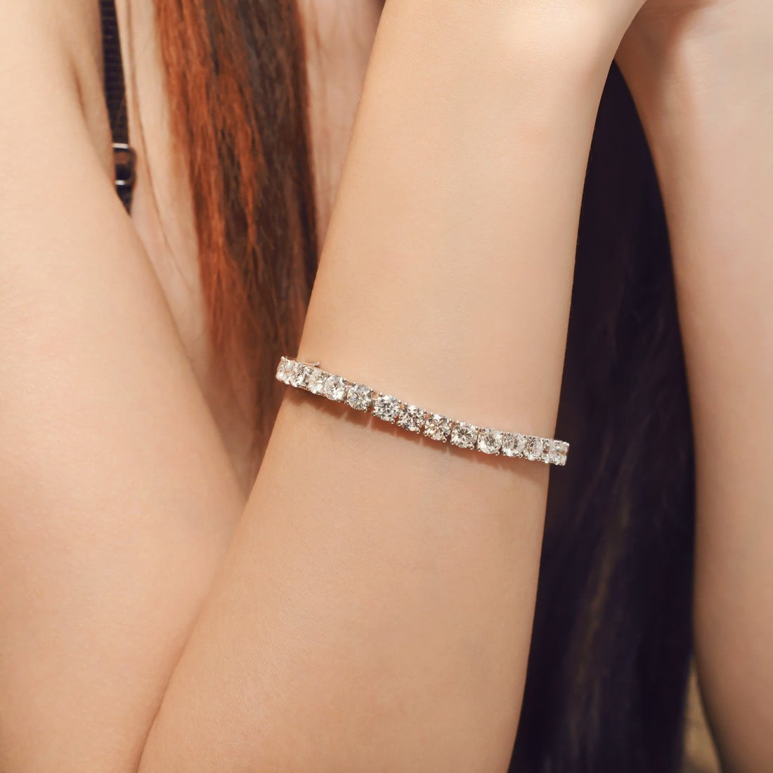 14K Gold Lab-Grown Diamond Round Brilliant Tennis Bracelet (≈0.53ct/p)