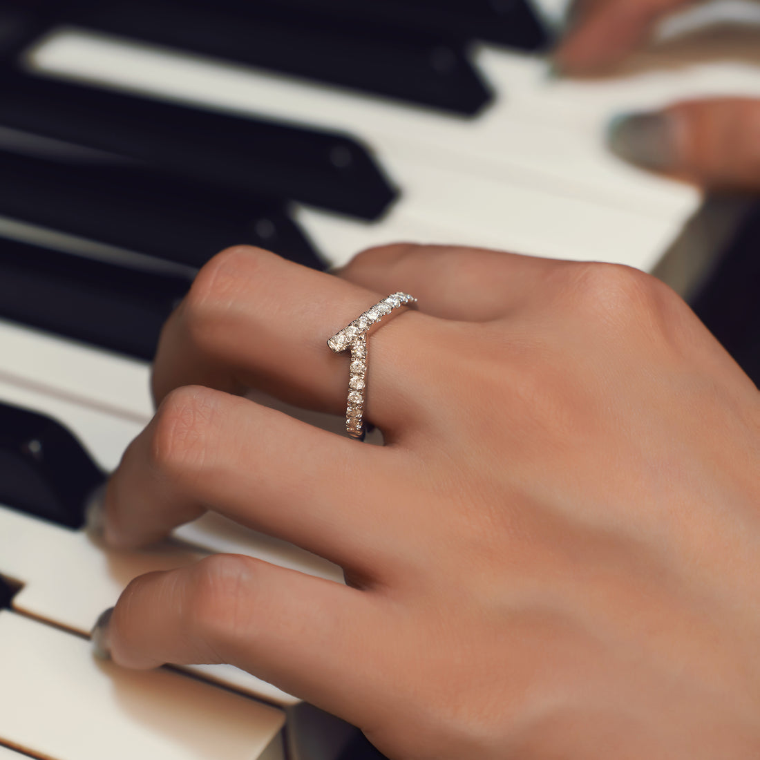 Ribbon Motif Lab-Grown Diamond  Ring 0.43CT