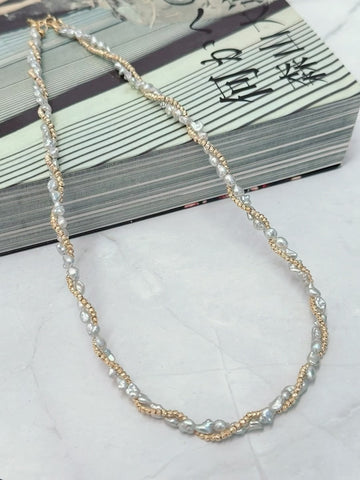 K18 White South Sea Keshi Pearl