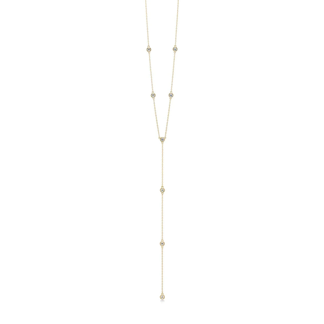 Dainty Diamond Station Y Necklace
