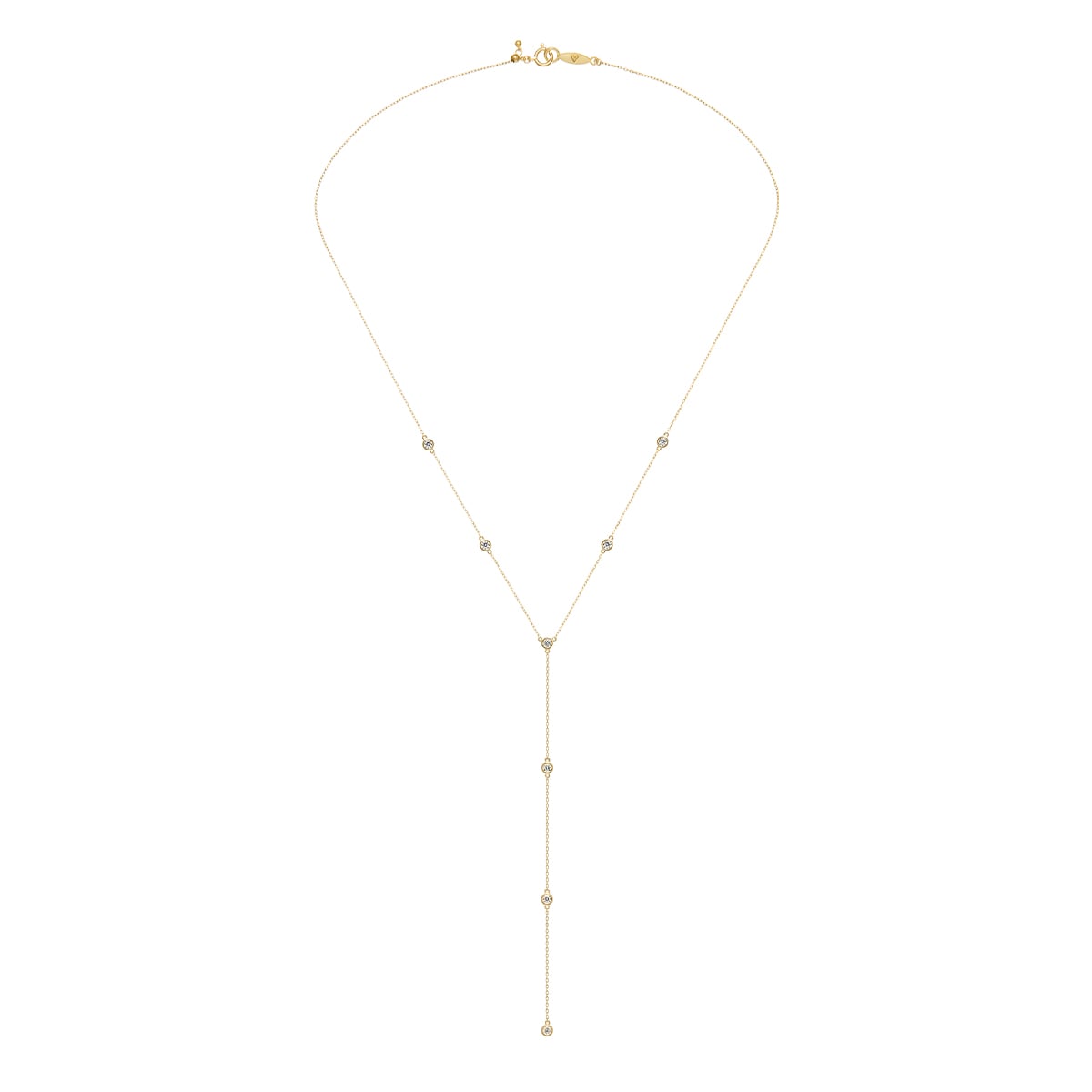 Dainty Diamond Station Y Necklace