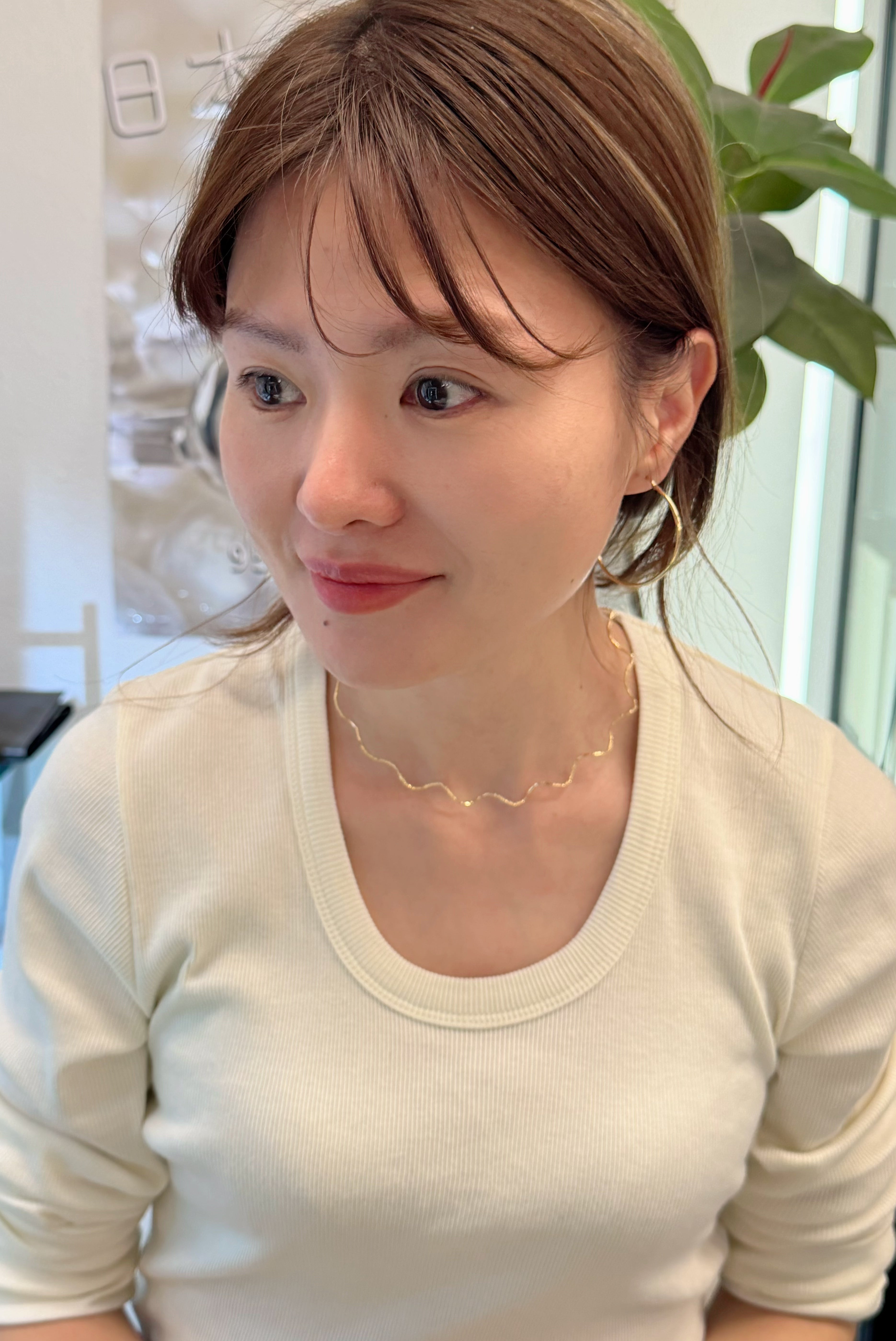 ⭐️18K Solid Gold Wave Necklet