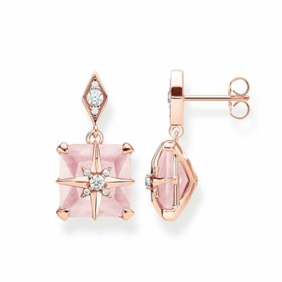 Korvakoru Thomas Sabo  | Thomas Sabo Pink Stone With Star Korvakorut H2108-417-9